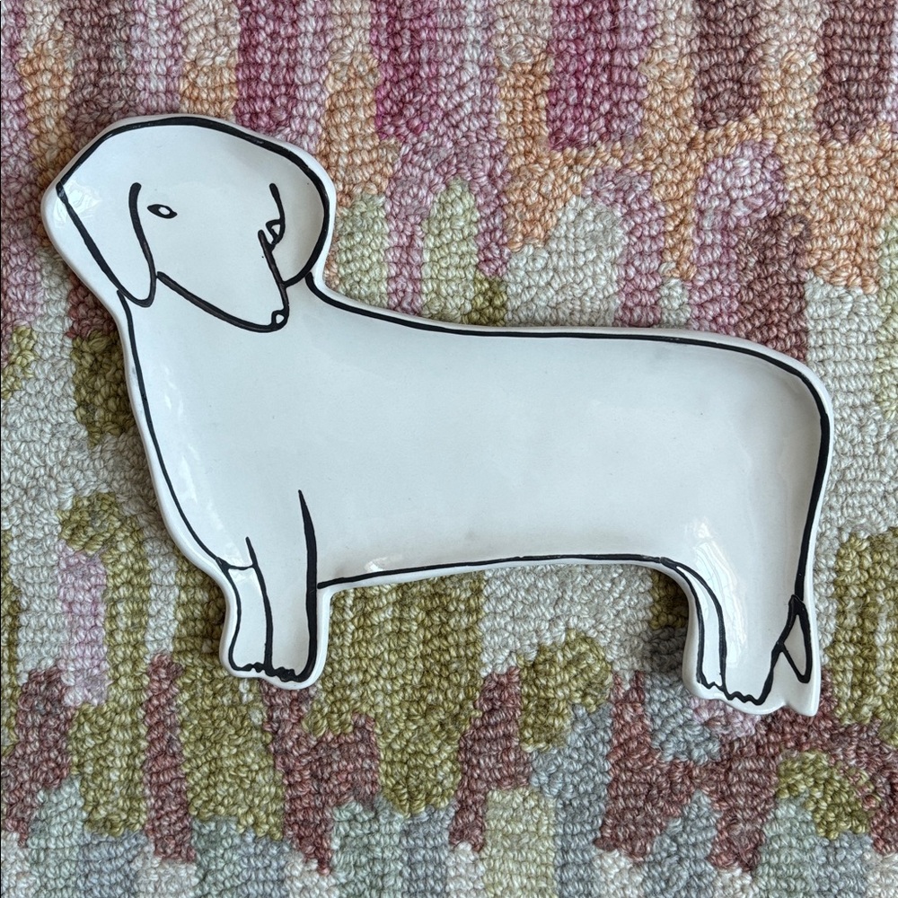🐩Anthropologie Pet Study Trinket Dish Dachshund Dog Leah Reena Goren Ceramic - Picture 3 of 16